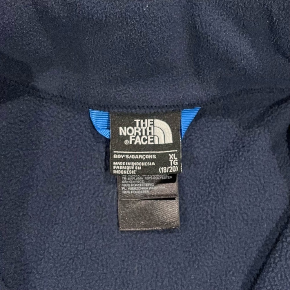 The North Face Fleece Jacket Boys XL 18-20 Full-Zip Navy Snap-In Liner Spring - Picture 3 of 5